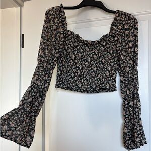 Floral Black Women's Top